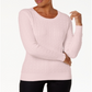 Karen Scott Women's Cotton Cable Knit Sweater Pink Size Petite Small