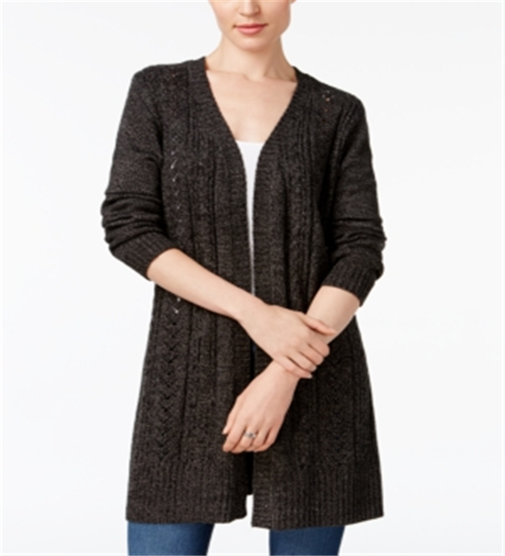 Karen Scott Women's Turbo Duster Cardigan Black Size X-Small