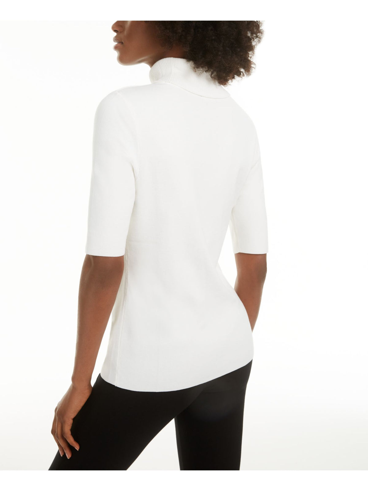 Alfani Women's Turtle Neck Wear to Work Sweater White Size Large