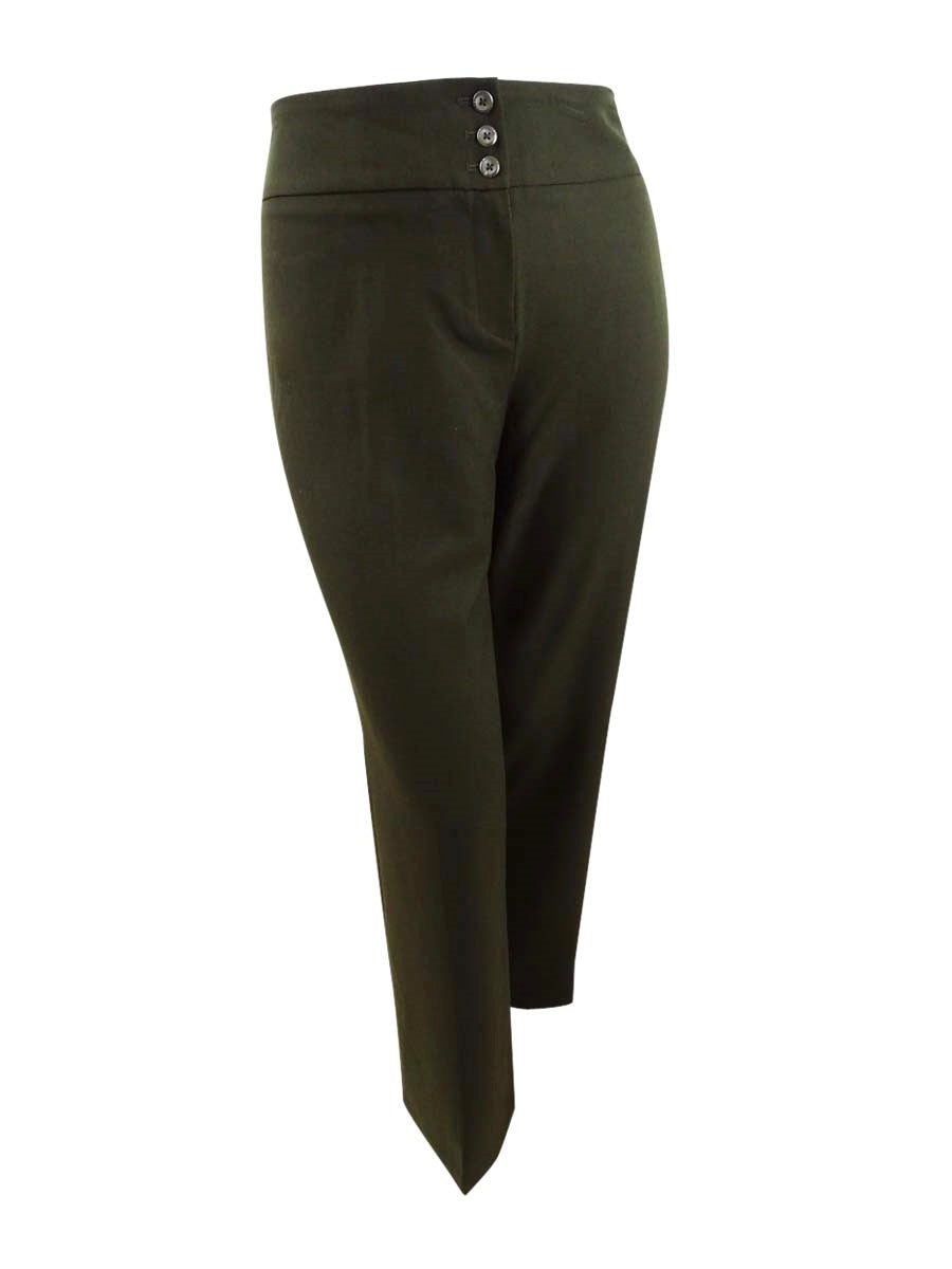 Style & Co Women's Stretch Wide Leg Pants Green Size 16