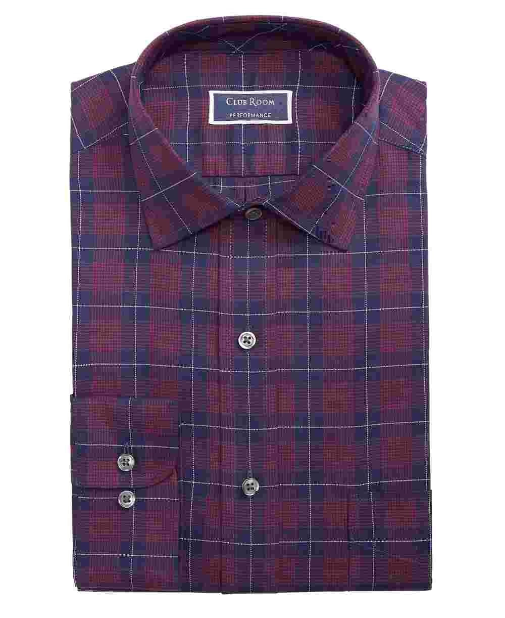 Club Room Men's Dress Shirt Button Down Performance Red Size 17