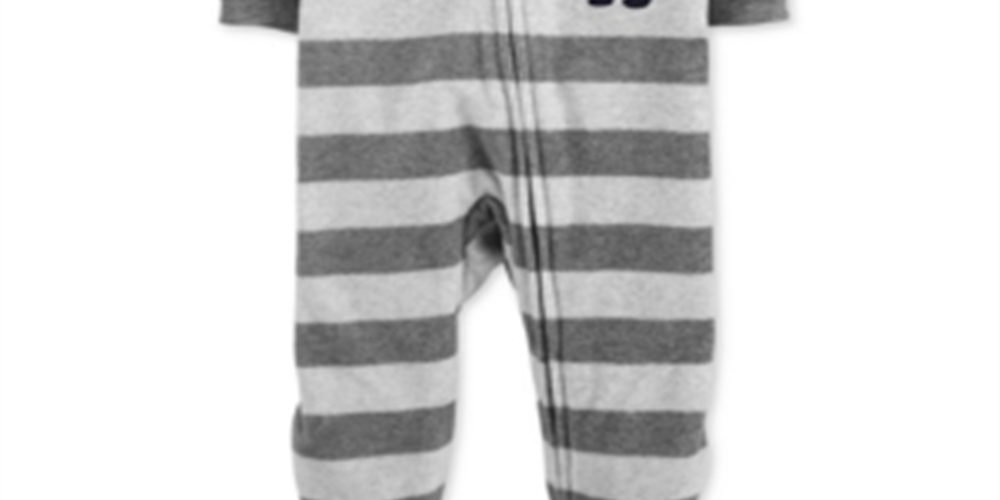 Carter's Baby Boy's Footed Fleece Husky Dog Coverall Gray Size Newborn