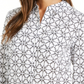Charter Club Women's Printed Tab Sleeve Shirt White Size X-Large