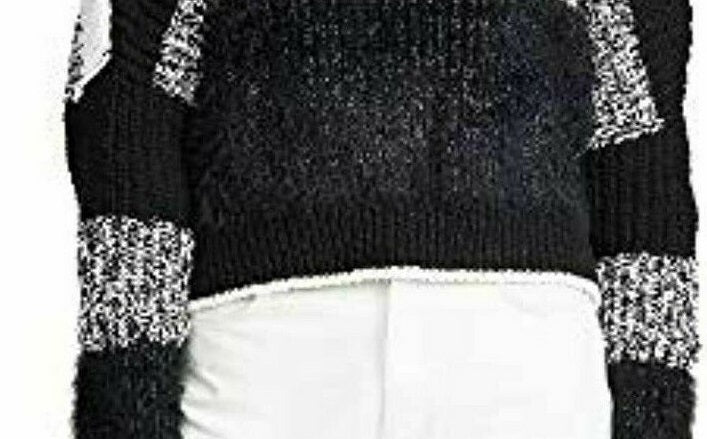 Free People Women's Sunbrite Mock Neck Crop Sweater Black Size Small