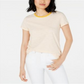 Maison Jules Women's Crewneck Ringer T-Shirt Yellow Size X-Small