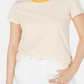 Maison Jules Women's Crewneck Ringer T-Shirt Yellow Size X-Small