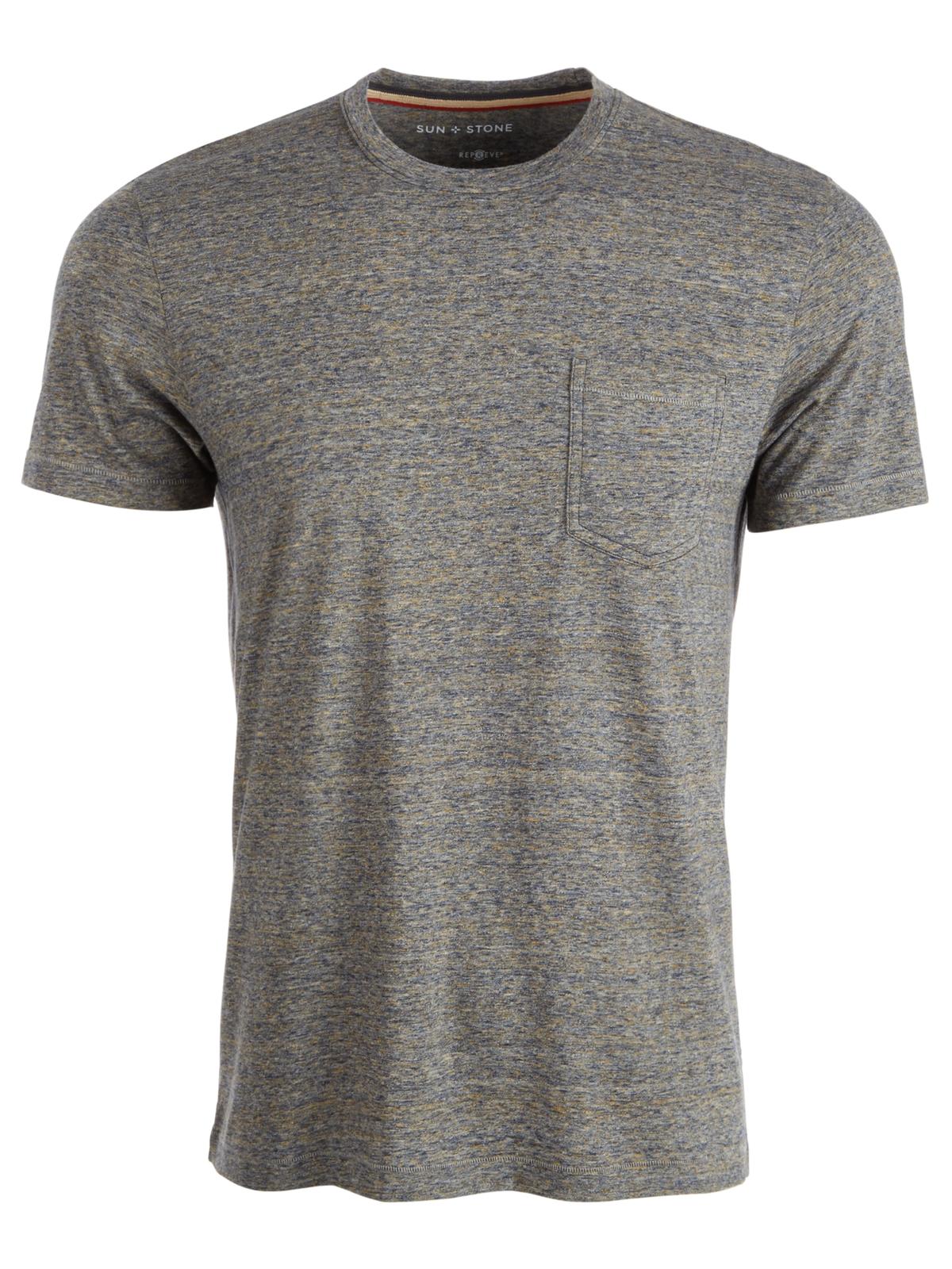 Sun + Stone Men's Shirt Short Sleeve Pocket Tee Gray Size Small