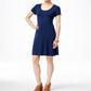 Style & Co Women's Short Sleeve a Line Dress Blue INK Size Petite M