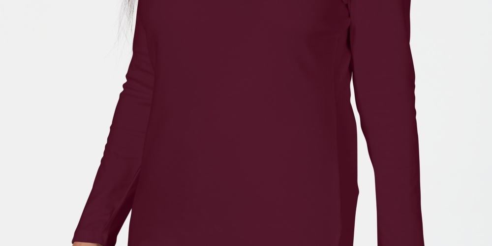 Karen Scott Women's Satin-Trim Scoop-Neck Top  Red Size X-Small