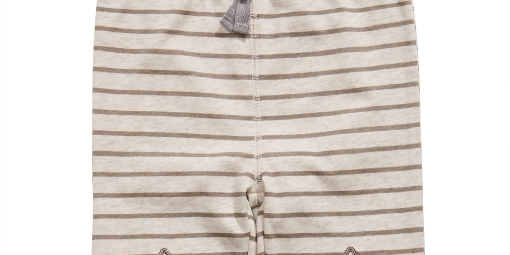 First Impressions Baby Boy's Striped Star-Patch Jogger Pants Beige Size 3-6MOS