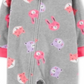 Carter's Girl's Print Animal Fleece Footie Gray Size 24MOS