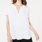Alfani Women's V Neck Textured Top White Size Petite Medium