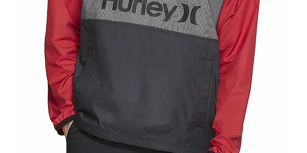 Hurley Men's Siege Anorack Jacket Red Size Small
