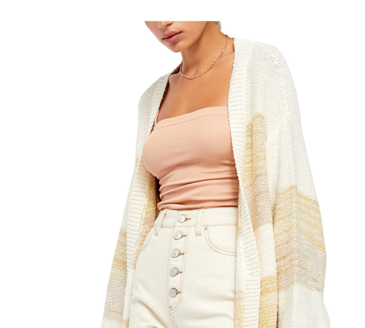 Free People Women's Southport Beach Cardigan Beige Size X-Large
