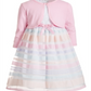 Blueberi Boulevard Little Girl's 2 Pc Shrug & Embroidered Rainbow Stripe Dress -Pink Size 6X