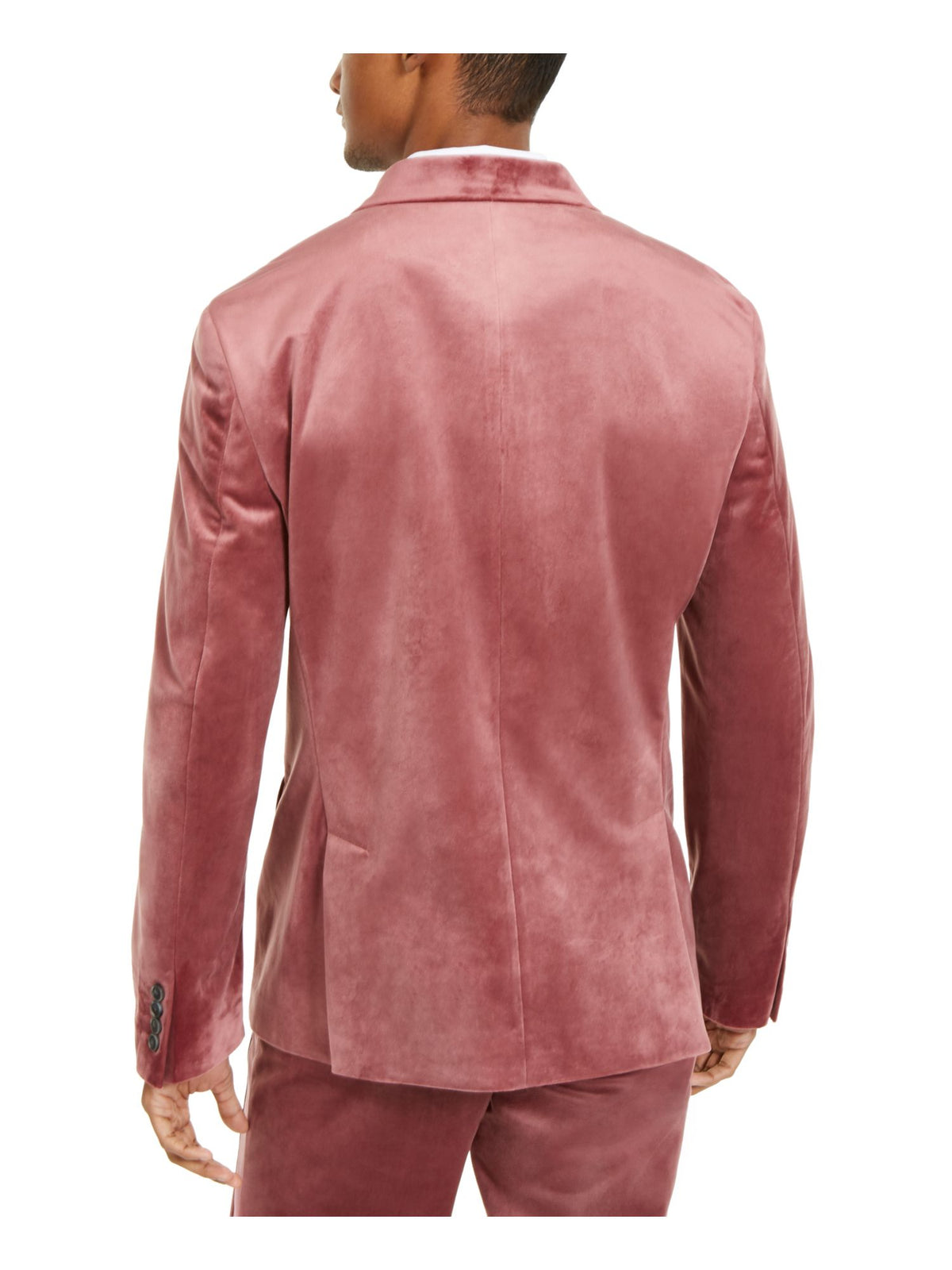 INC International Concepts Men's Big & Tall Velvet Slim Fit Two Button Blazer Wine Size XLT