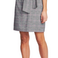 CeCe Women's Plaid Tie Front Sheath Dress Pink Red Size 14