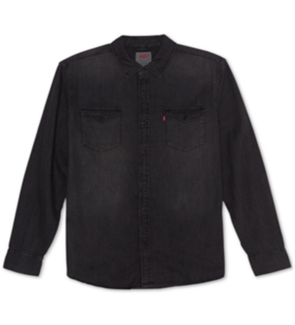 Levi's Men's Matthew New Western Denim Shirt Black -Smoke Gray Size S