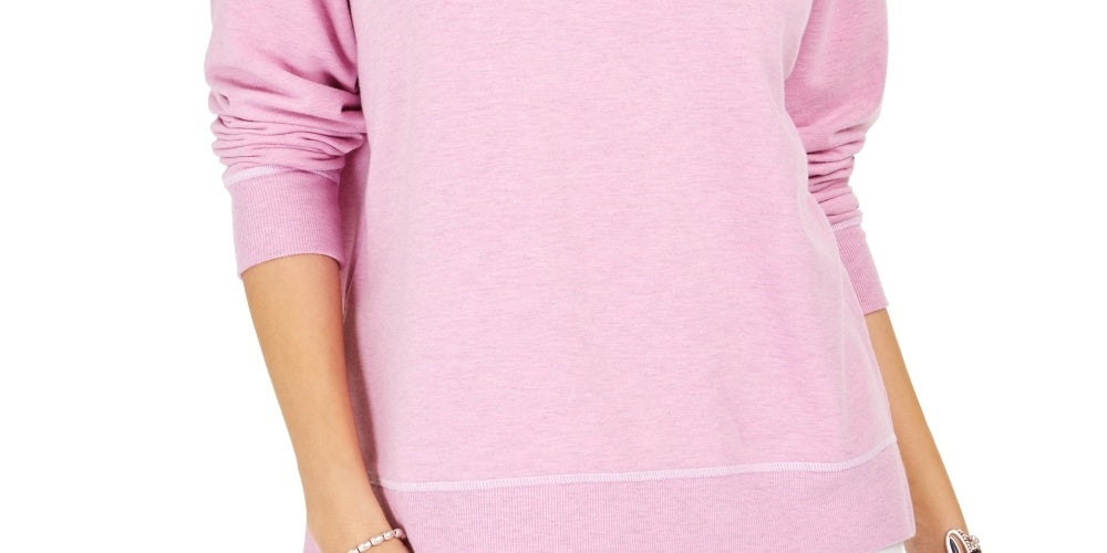 Style & Co Women's Contrast Stitched Sweatshirt Purple Size Small