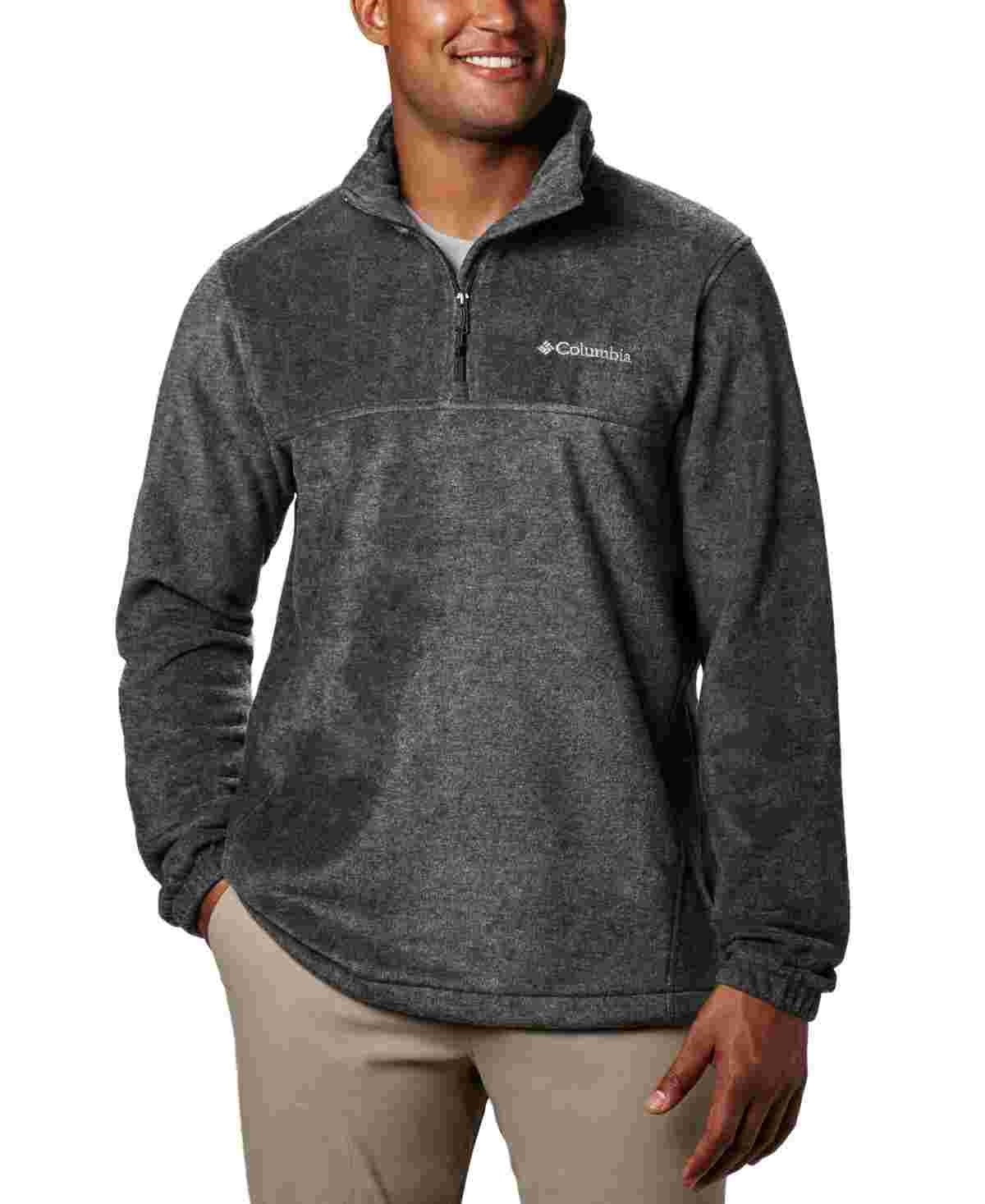 Columbia Men's Steens Mountain Quarter Zip Fleece Jacket Gray Size X-Large