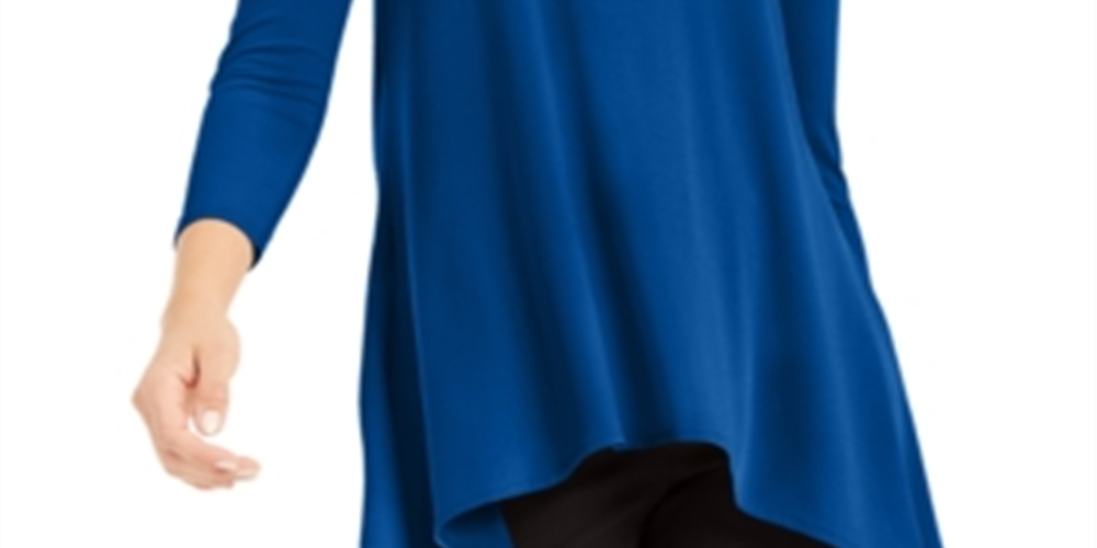 Alfani Women's Solid Swing Top Blue Size Petite L