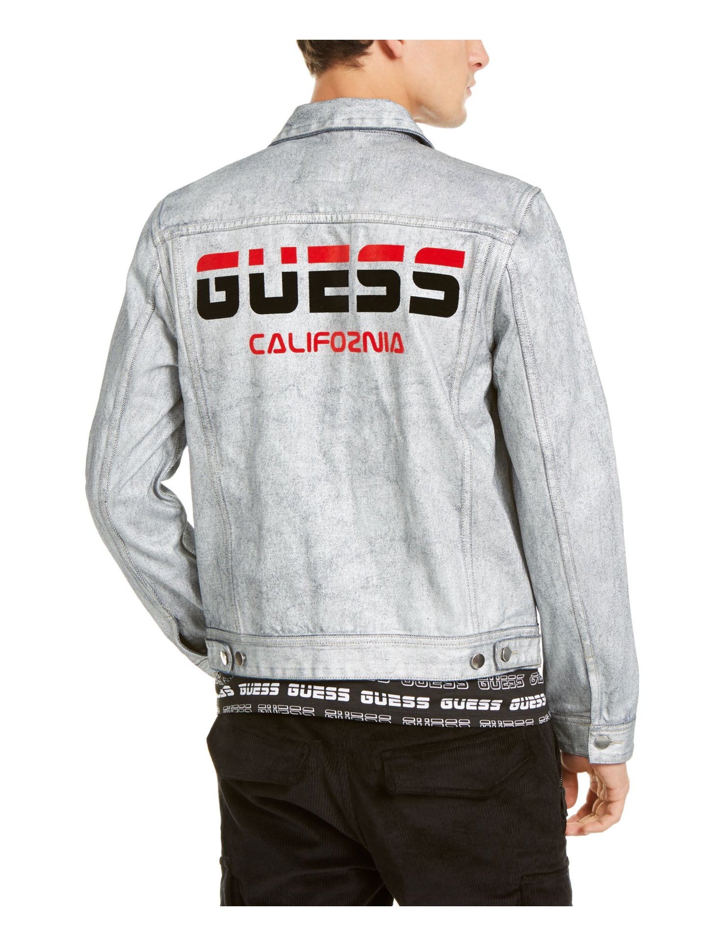 Guess Men's Jacket Gray Size Medium