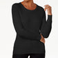 Karen Scott Women's Cotton Cable Knit Sweater Black Size PM