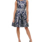 Tommy Hilfiger Women's Jacquard Fit & Flare Dress Blue Size 2