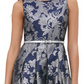 Tommy Hilfiger Women's Jacquard Fit & Flare Dress Blue Size 2