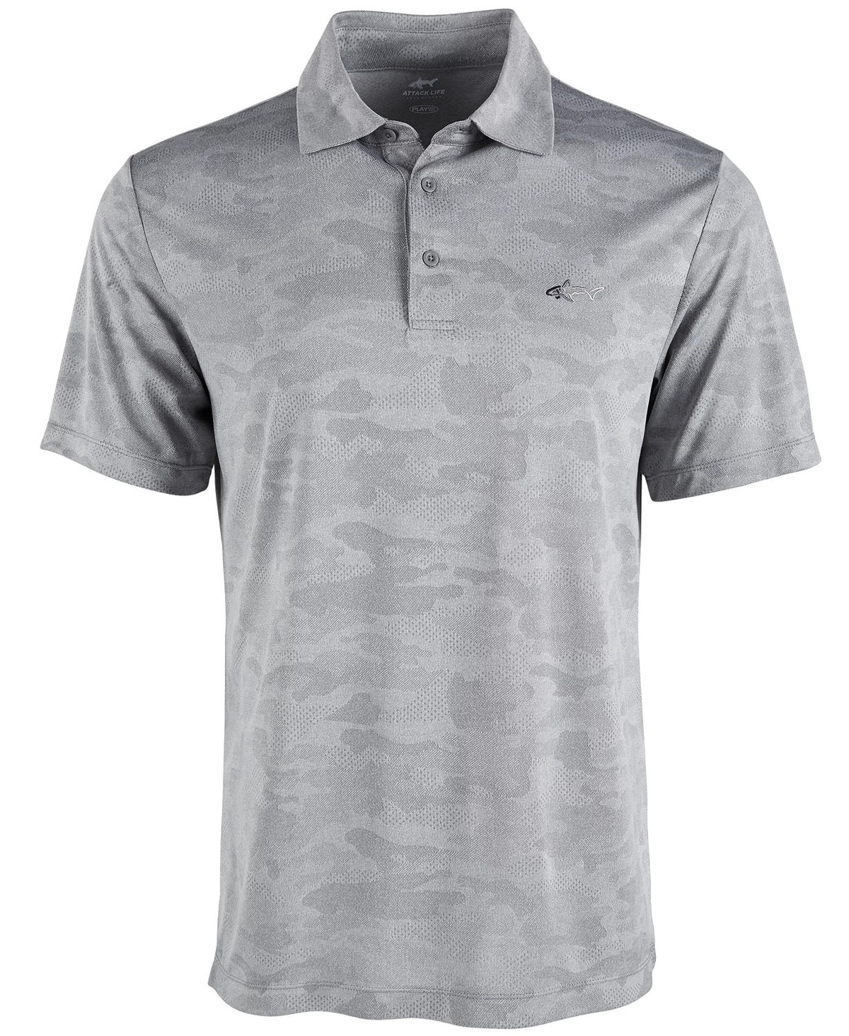 Attack Life Men's Fitness Workout Polo Gray Size Small