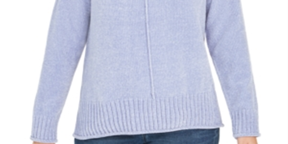 Style & Co Women's Long Sleeve Crew Neck Blouse Sweater Blue Size Petite X-Large