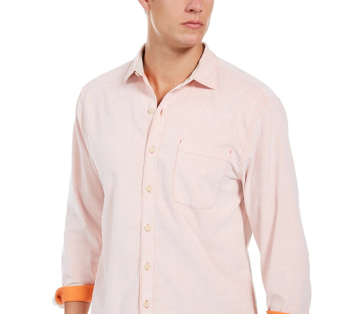 Tommy Bahama Men's Coastal Cord Shirt Orange Size X-Large