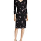 Lauren Ralph Women's Floral-Print Jersey Dress Black Size 16