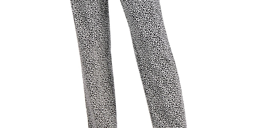 JM Collection Women's Printed Pull On Pants Black Size Medium