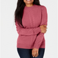 Karen Scott Women's Cable Front Mock Neck Sweater Pink Size XX-Large