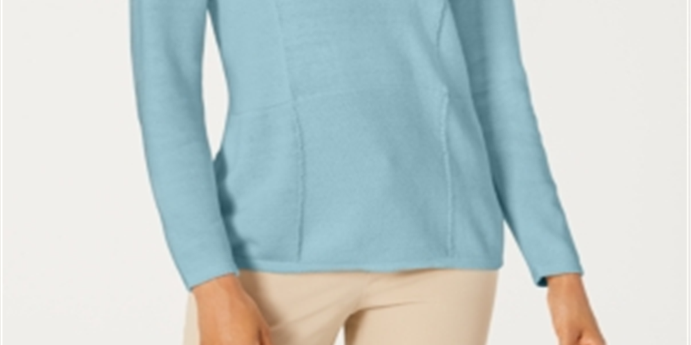 Karen Scott Women's Patchwork Stitch Pullover Sweater Blue Size XX-Large