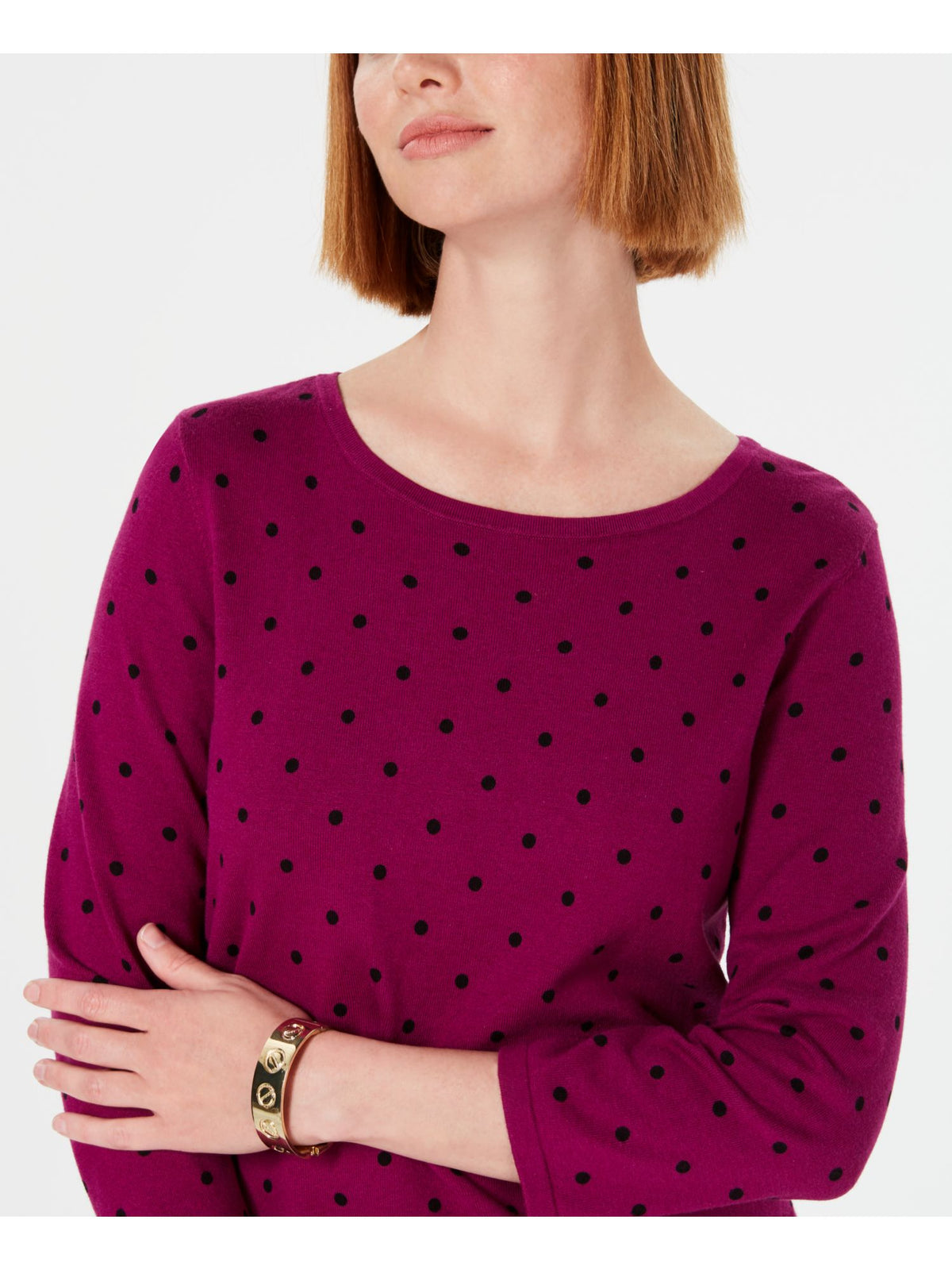 Karen Scott Women's Dot Dream Sweater Purple Size Large