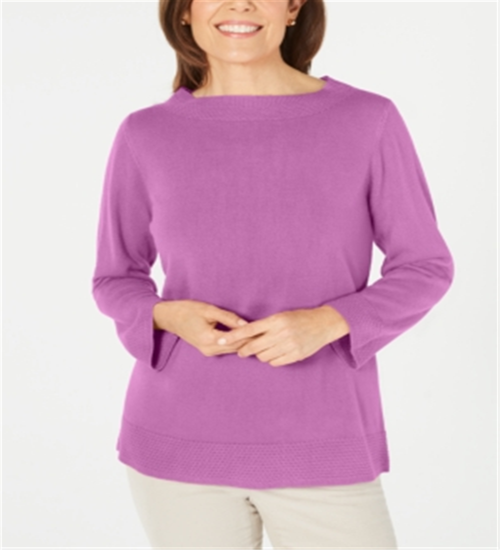 Karen Scott Women's Boatneck Sweater Raspberry Size Petite XL