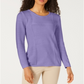 Karen Scott Women's Patchwork Stitch Pullover Sweater Purple Size X-Small
