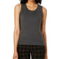 Charter Club Women's Sleeveless Crew Neck Sweater Gray Size Large