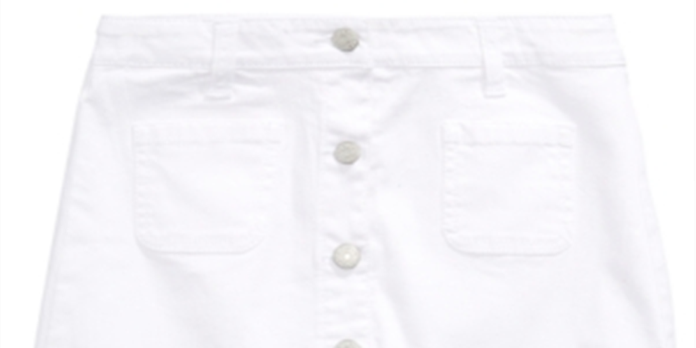 Epic Threads Big Girl's Butto -Front Denim Skirt White Size 7