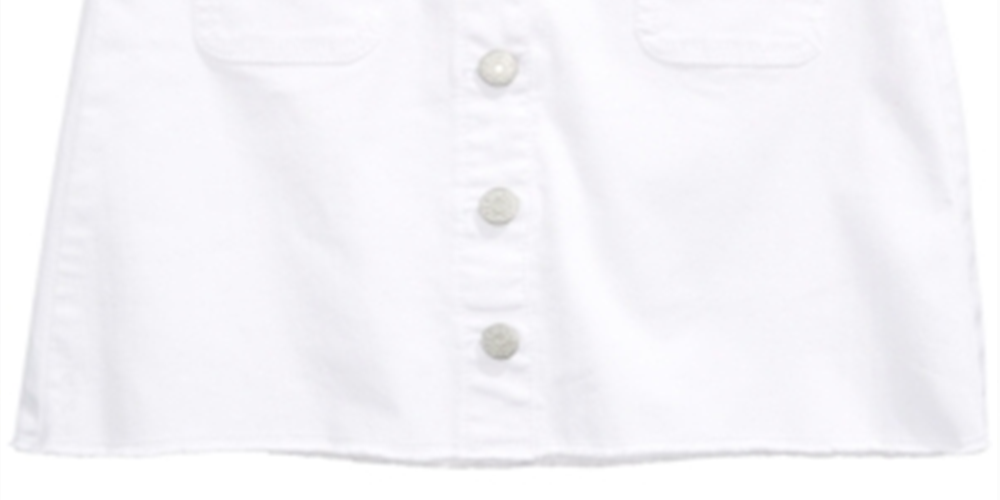 Epic Threads Big Girl's Butto -Front Denim Skirt White Size 7