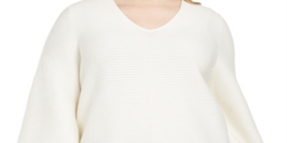 Alfani Women's Plus Ottoman Stitch Sweater Cloud Size 0X