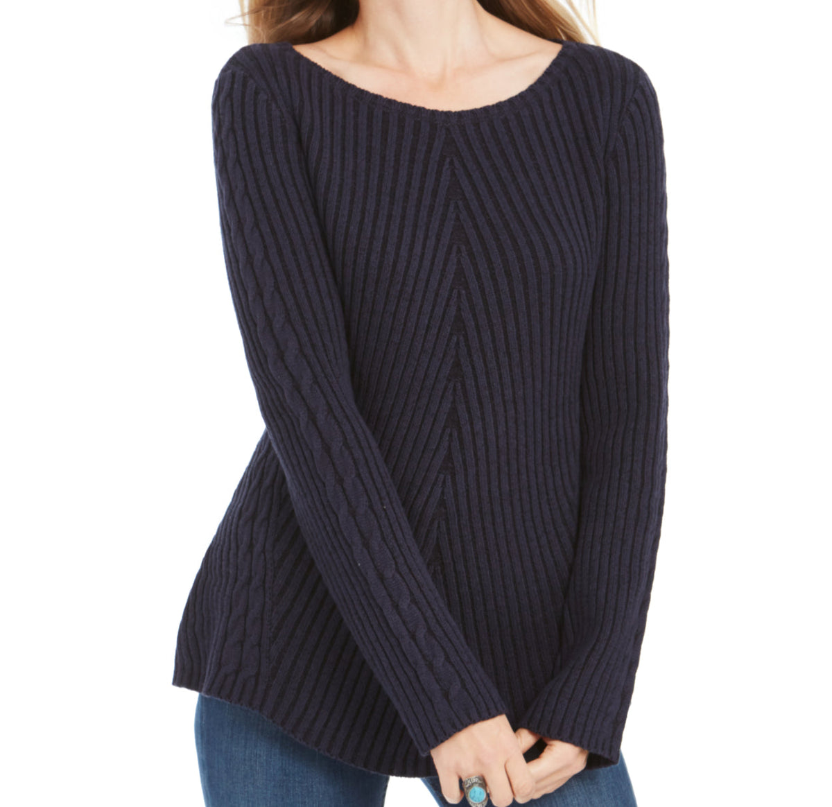 Style & Co Women's Ribbed Knit Sweater Blue Size XX-Large