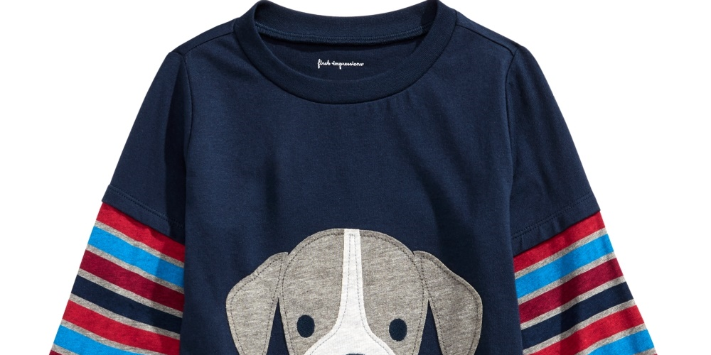 First Impressions Boy's Layered Look Puppy Print T Shirt Blue Size 3 MOS