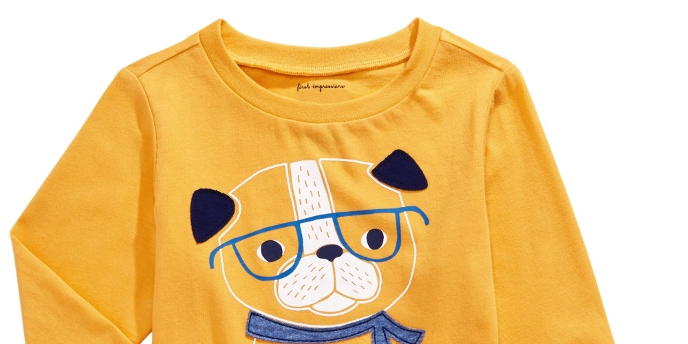 First Impressions Baby Boy's Cotton Smart Dog T-Shirt  Gold Size 24 Months