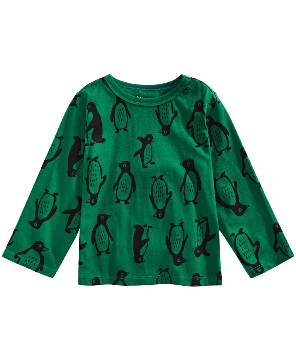 First Impressions Boy's Penguin Print Cotton T Shirt Green Size 6MOS