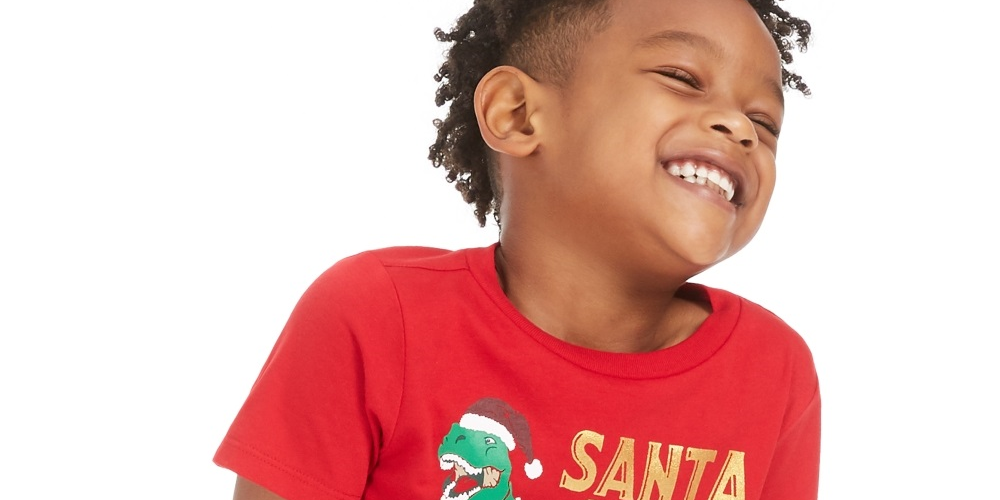 Epic Threads Toddler Boy's Santa Saurus Print T-Shirt  Red Size 2