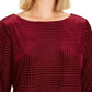 Charter Club Women's Petite Flocked Boat-Neck Top  Purple PL