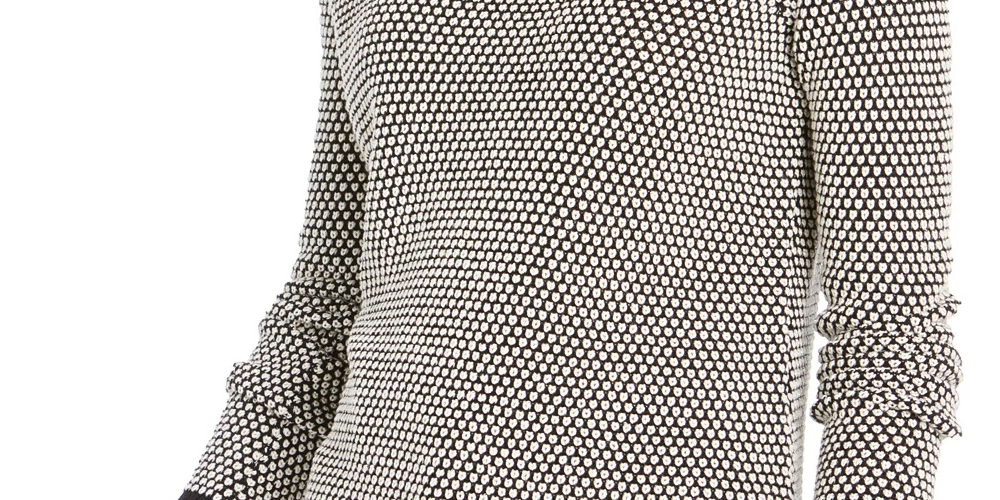 Charter Club Women's Textured Knit Sweater Black Size Petite X-Large